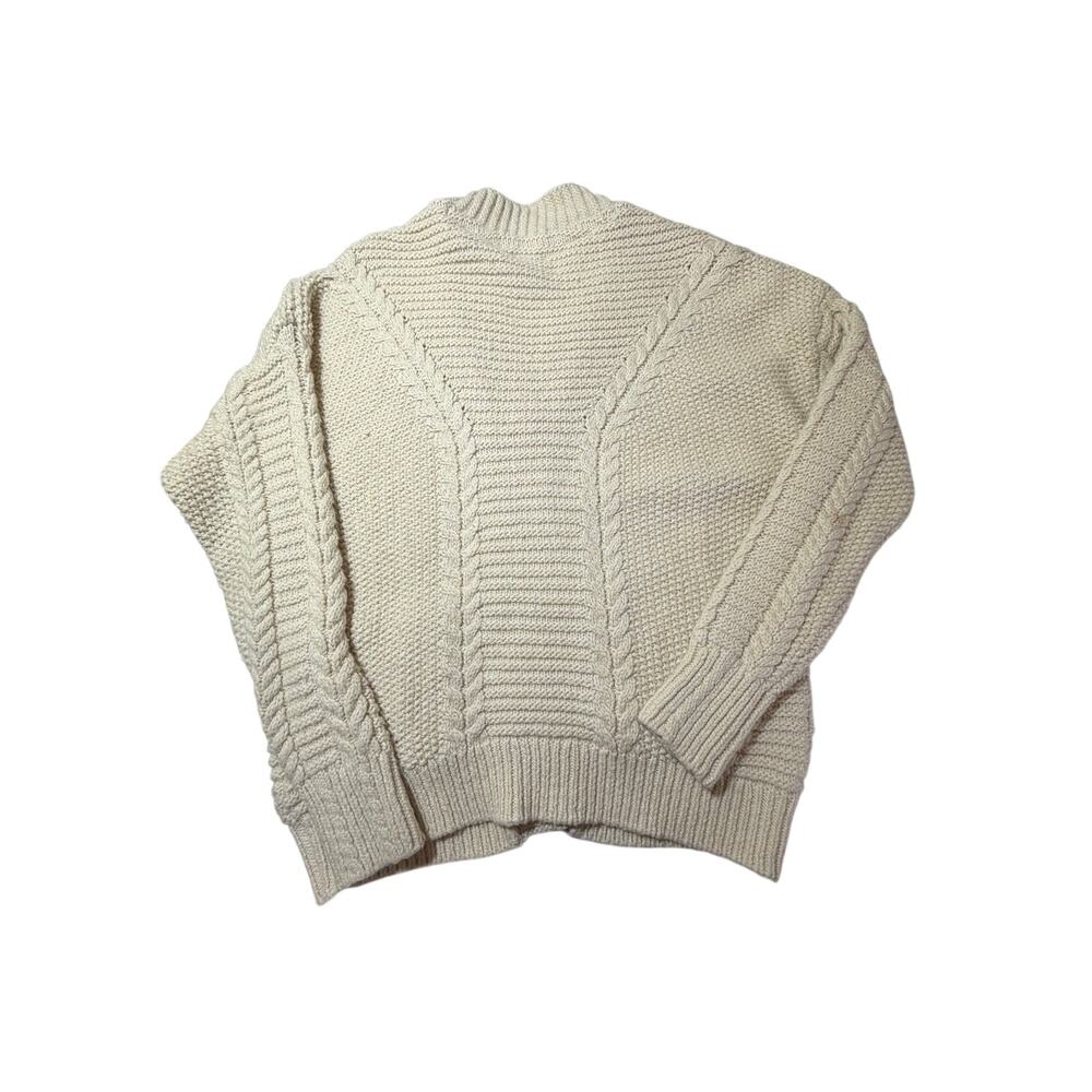 Sundance Cream Fisherman Cable Knit Chunky Cardigan Sweater M Old Money Heritage - Picture 6 of 10